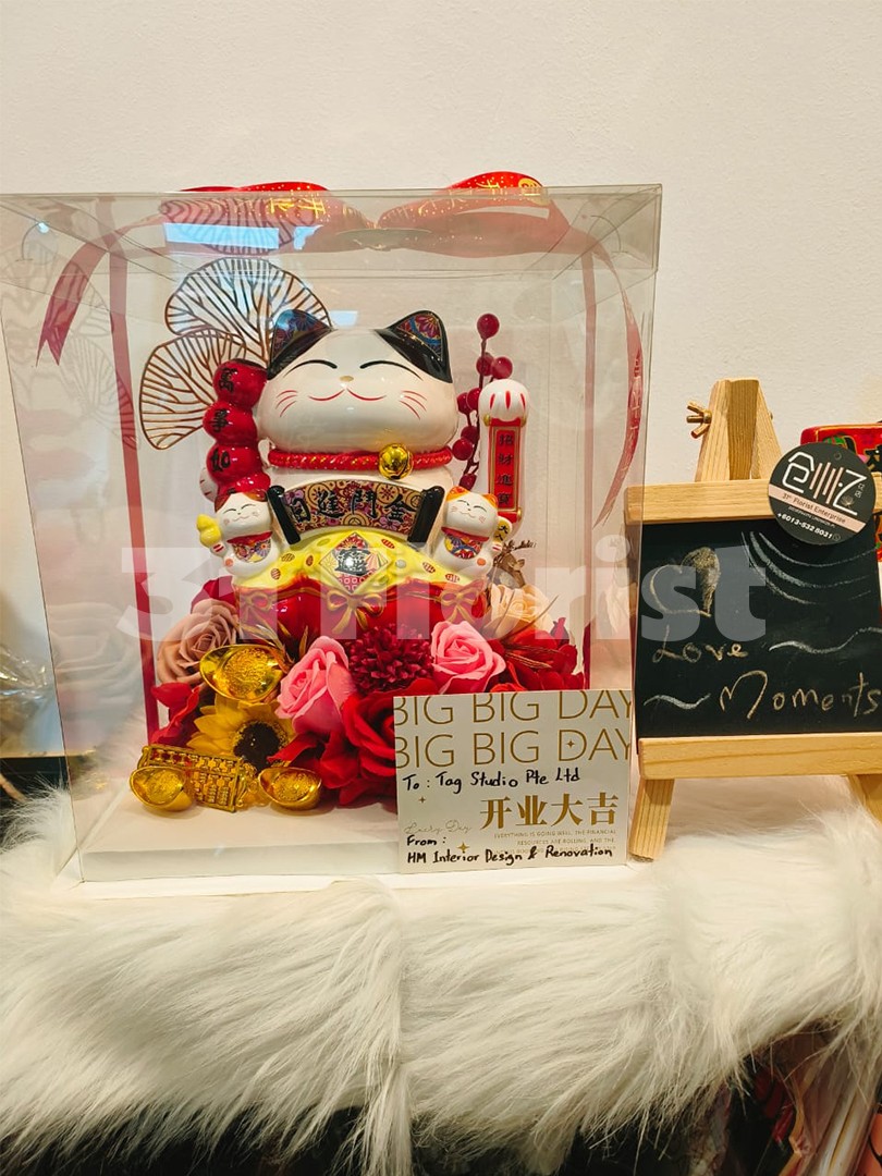 10寸招财猫开业花盒 （大盒款）